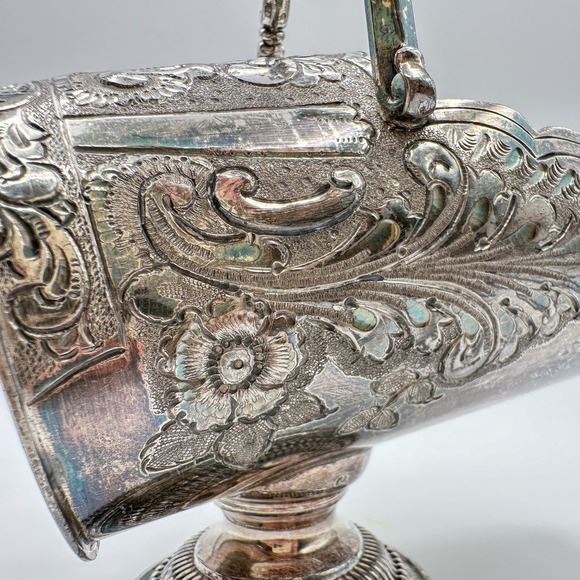 Antique Thomas Otley and Sons Silver Plated Sugar Scuttle Sheffield England - Picture 7 of 13